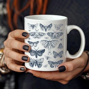 Moth Mug Cottagecore Mug 11oz Witchy Gifts Goblincore Mug Fairycore Aesthetic Vintage Aesthetic Grunge Mug Dark Academia Gifts Moth Gifts