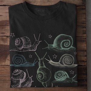 Cottagecore Snail Shirt Goblincore T Shirt Pastel Goth Grunge Fairycore Clothing Witchy Tshirt Dark Academia Botanical Art Whimsigoth Tshirt