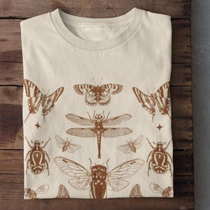 Insect Tshirt Bugs and Beetles Shirt Vintage Aesthetic Dark Academia Butterfly T Shirt Cottagecore Shirt Grunge Clothing Witchy Fairycore