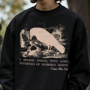 Edgar Allan Poe Sweatshirt Grunge Sweater Memento Mori Poet Sweatshirt Dark Academia Bookish Sweater Mall Goth Sweatshirt Fairycore Grunge