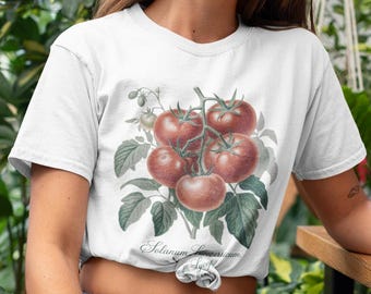 Cottagecore Tomato Tshirt Botanical Art Nature Tshirt Vintage Aesthetic Grunge Fairycore T Shirt Tomato Gifts Goblincore Gifts Vegan Shirt