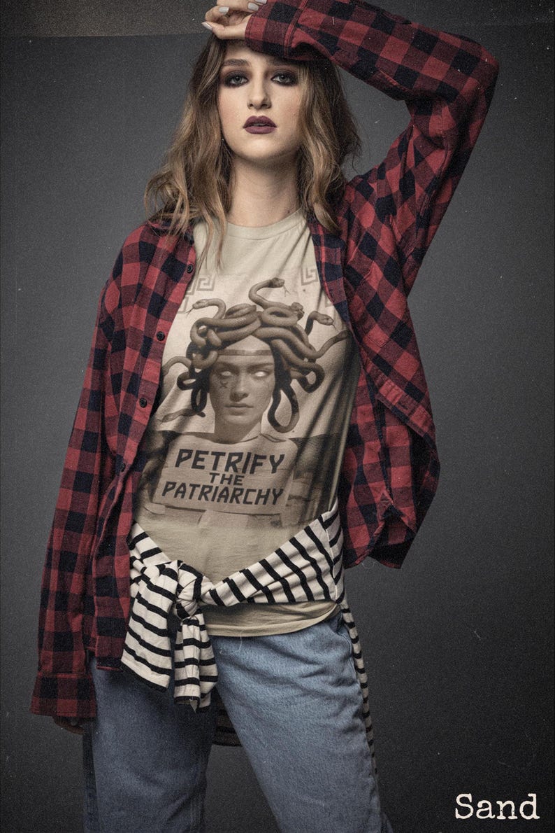 Medusa T Shirt Petrify The Patriarchy The Female Gaze Feminist Tshirt Grunge Aesthetic Alt Clothing Pastel Goth Mall Goth Tee Activist Wear image 7