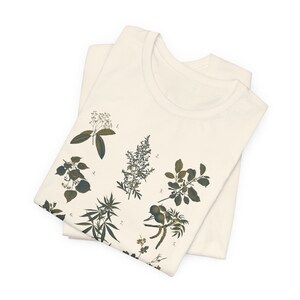 Vintage Botanical Illustration Shirt Plant Lovers Gift Botanical Tshirt Summer Shirt Boho Flower Shirt Vintage Aesthetic Tshirt Cottagecore image 3
