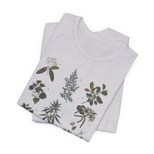 Vintage Botanical Illustration Shirt Plant Lovers Gift Botanical Tshirt Summer Shirt Boho Flower Shirt Vintage Aesthetic Tshirt Cottagecore image 6