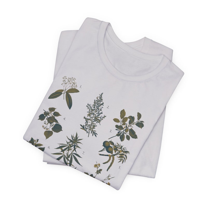 Vintage Botanical Illustration Shirt Plant Lovers Gift Botanical Tshirt Summer Shirt Boho Flower Shirt Vintage Aesthetic Tshirt Cottagecore image 6