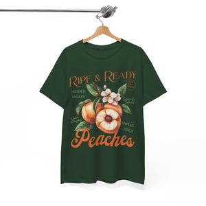 Vintage Peaches T Shirt Cottagecore Shirt Fruit Shirt Vegan Tshirt Nature Tshirt Vintage Sign Tee Shirt Floral T Shirt Boho Summer Tee image 8
