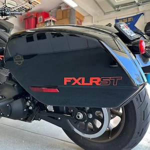 FXLRST Saddle Bag Decal – 55+ Colors Available, Low Rider ST Vinyl Sticker, Harley FXLR Fairing Graphic, Custom Motorcycle Bag Decal