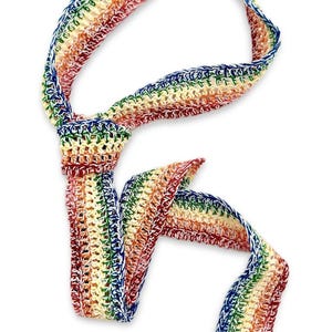 Rainbow Crochet Necktie, Handmade