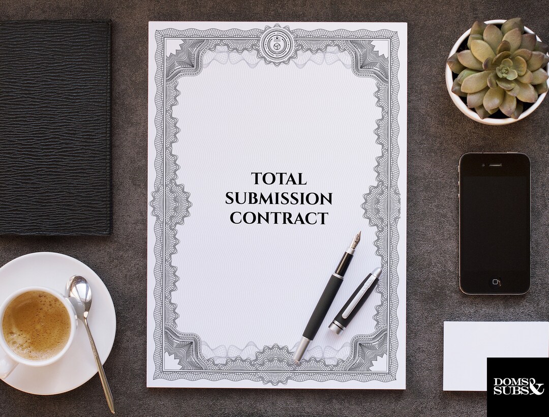 BDSM Contract PDF printable &amp; Digital Signing Pro Kinky Submissive ...