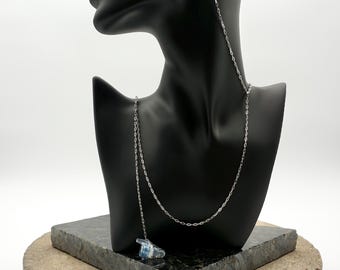 Mini Paperclip Silver Earplug Necklace Stainless Steel Bass Chain