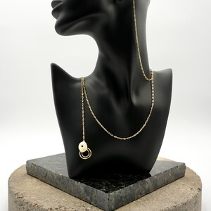 Bass Chains gouden mini paperclip oordopjesketting - roestvrij staal