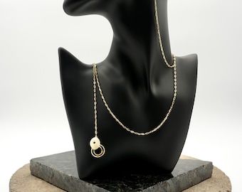 Gold Mini Paperclip Earplug Necklace- Stainless Steel Bass Chain