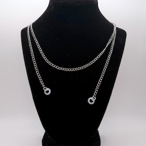 Silber Ohrstecker Halskette | Dünne Edelstahlkette | Festival & Live Musik Accessoire | DJ Mode