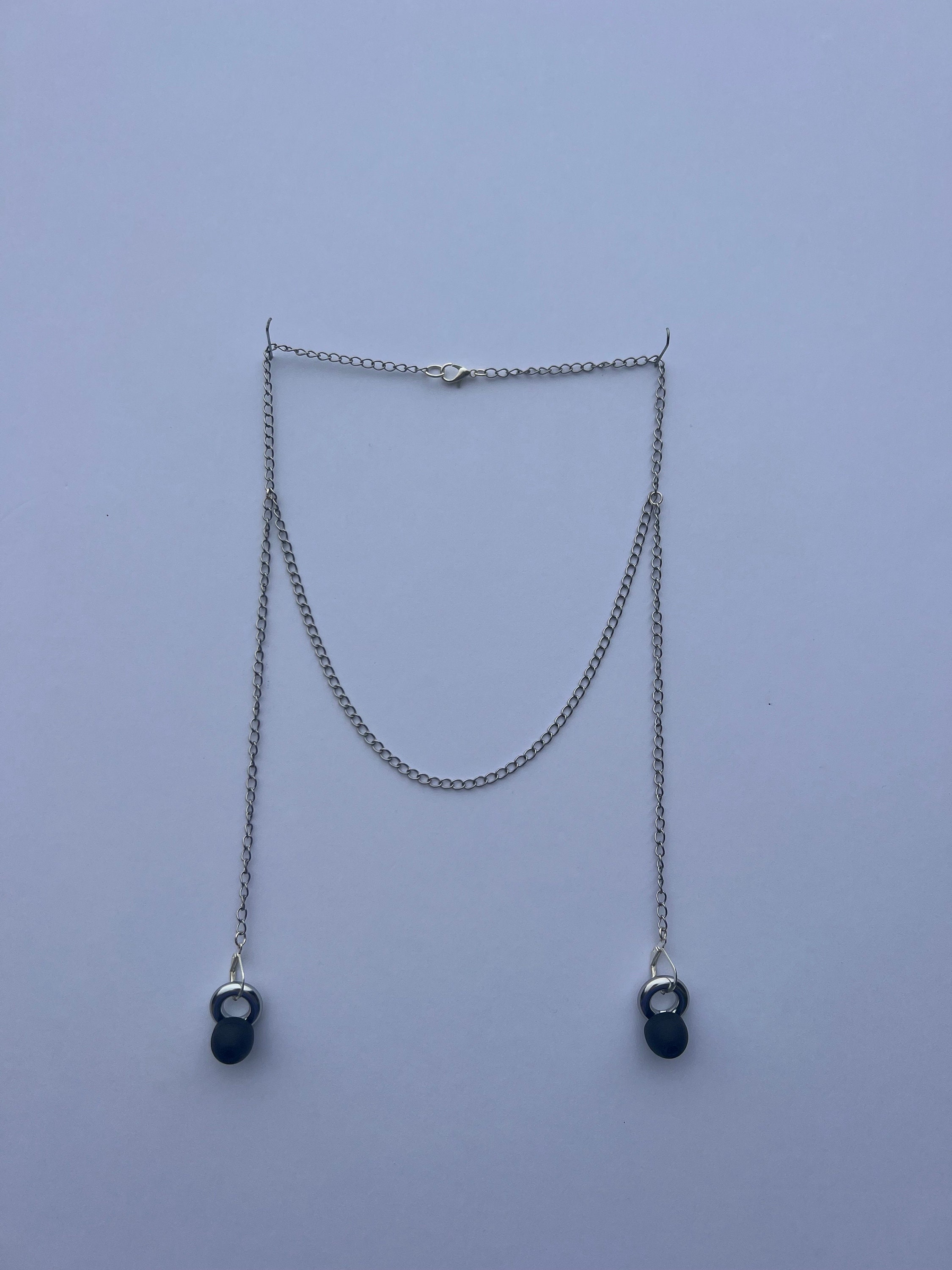 Simple Stainless Steel Silver Chain Loop Earplug Chain for Etsy Canada