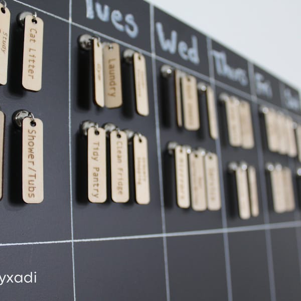 Tidy Tags- Magnetic Task Tags For Calendar (compatible with a magnetic board only)