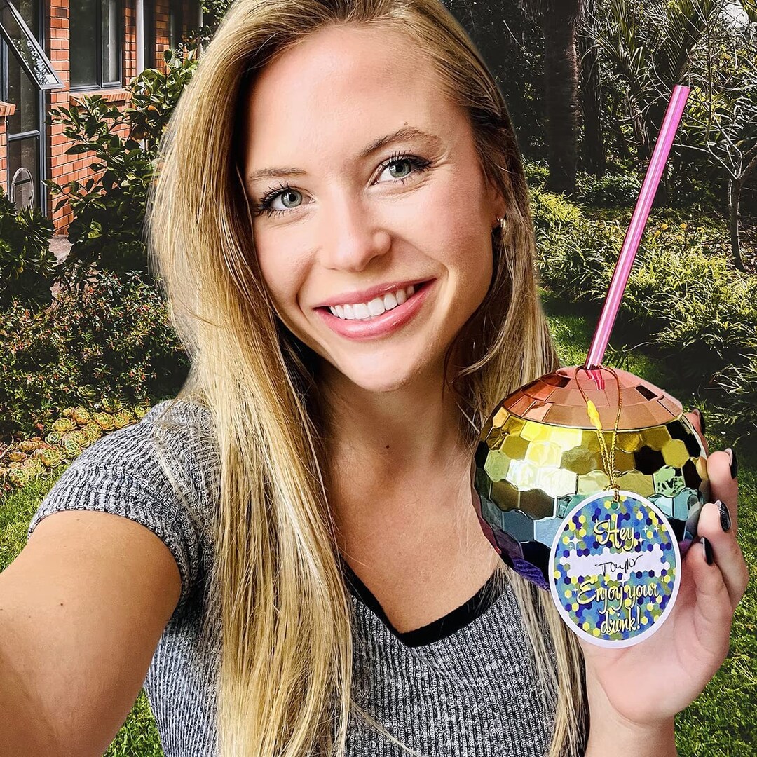 Rainbow Disco Ball Cup With Name Tag Etsy