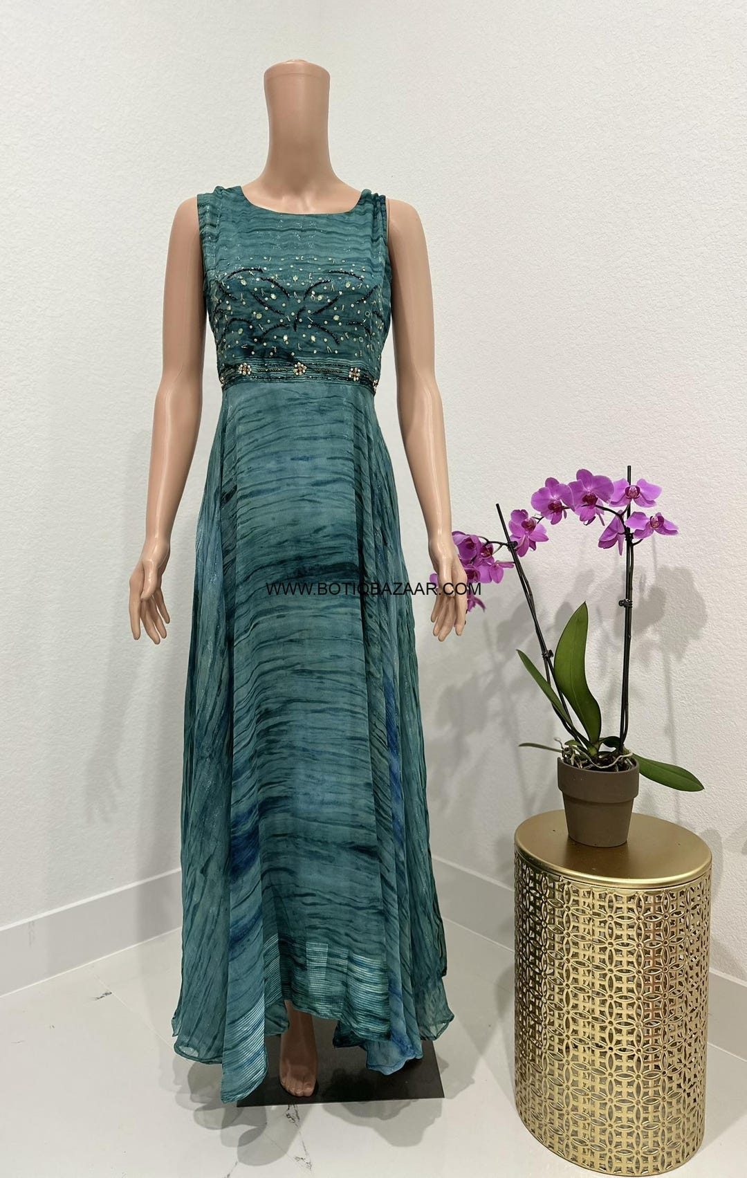 Turquoise Color Indo Western Fancy Long Frock Etsy — free download