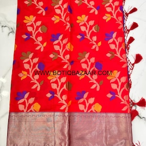 Fancy Silk Saree With Stitched Blouse and Pico(Fall)