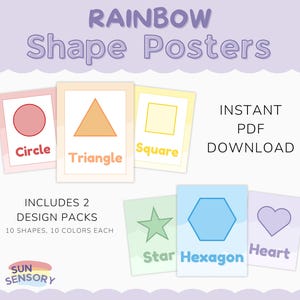 Rainbow Shape Posters - Printable Posters for Classroom - Early Education Classroom Display