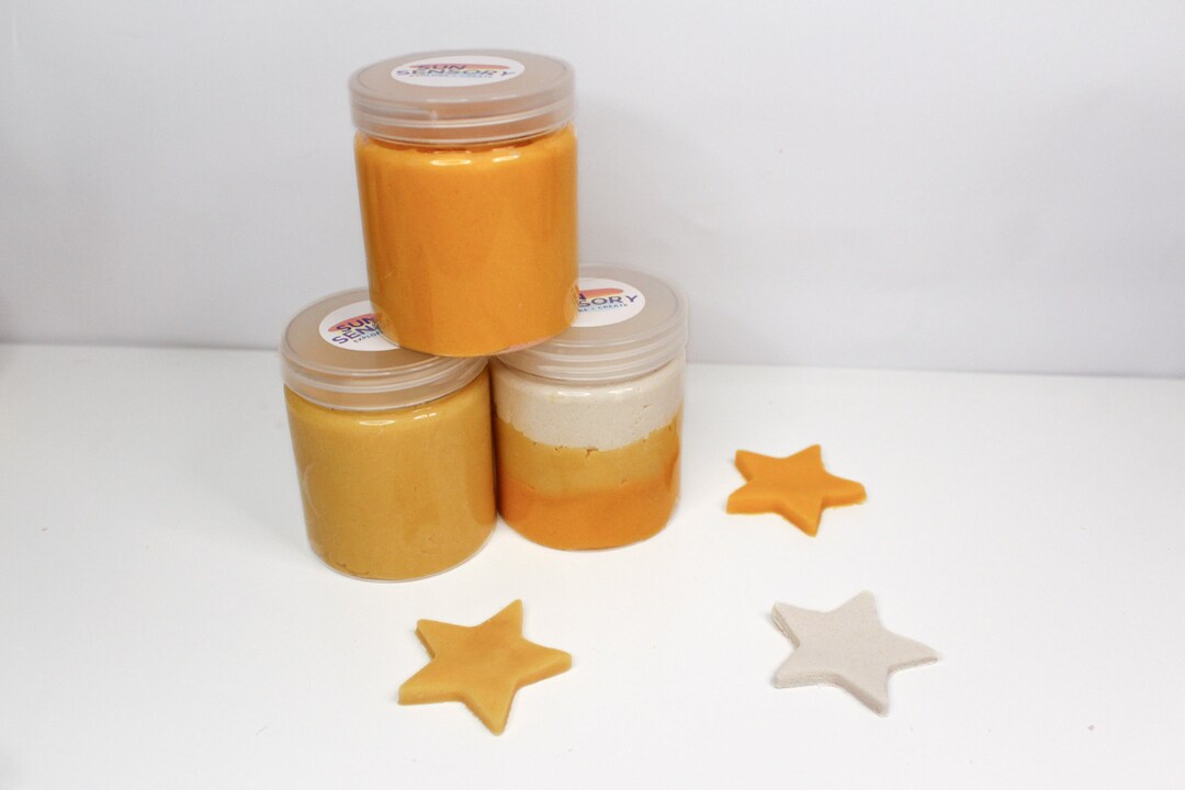 Yellow Playdough Jar 8oz. Sensory Dough Nontoxic Taste Etsy
