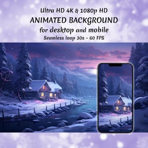 4K Animated Background for Streamers, Twitch Overlay, Vtuber Background, Animated Wallpaper, Stream Overlay, Christmas, winter, forest