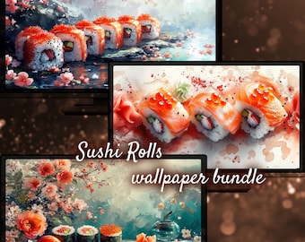 Delicious Sushi Chinese Food Background, Japanese Food Desktop Wallpapers, Japanese Cuisine Aesthetic Background for Desktop Sushi Wallpaper