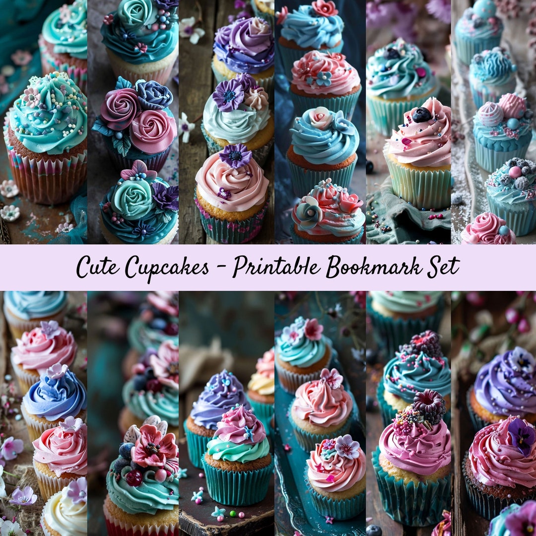 Printable Bookmark Set, Digital Bookmarks, Instant Download, Sweet Food ...