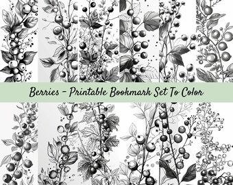 Printable Bookmark Coloring Set, Digital Bookmarks To Color, For Kids And Adults, Book Lover Gift, Reading Accessories, Library Lovers Month