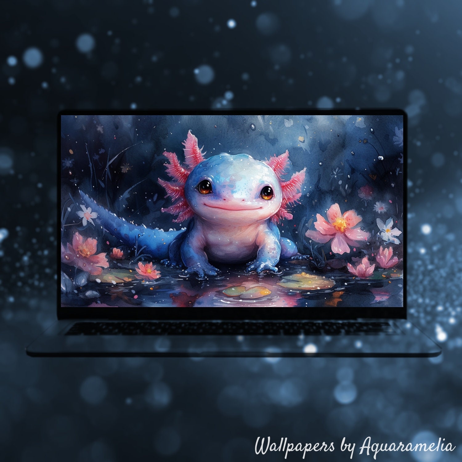 Axolotl Cute Animal Desktop Wallpaper, Cute Pet Wallpaper, Valentines ...