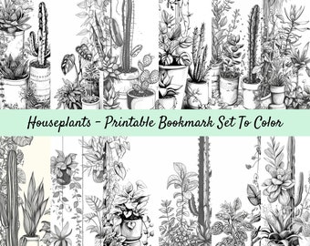 Printable Bookmark Coloring Set, Digital Bookmarks To Color, For Kids And Adults, Book Lover Gift, Reading Accessories, Library Lovers Month