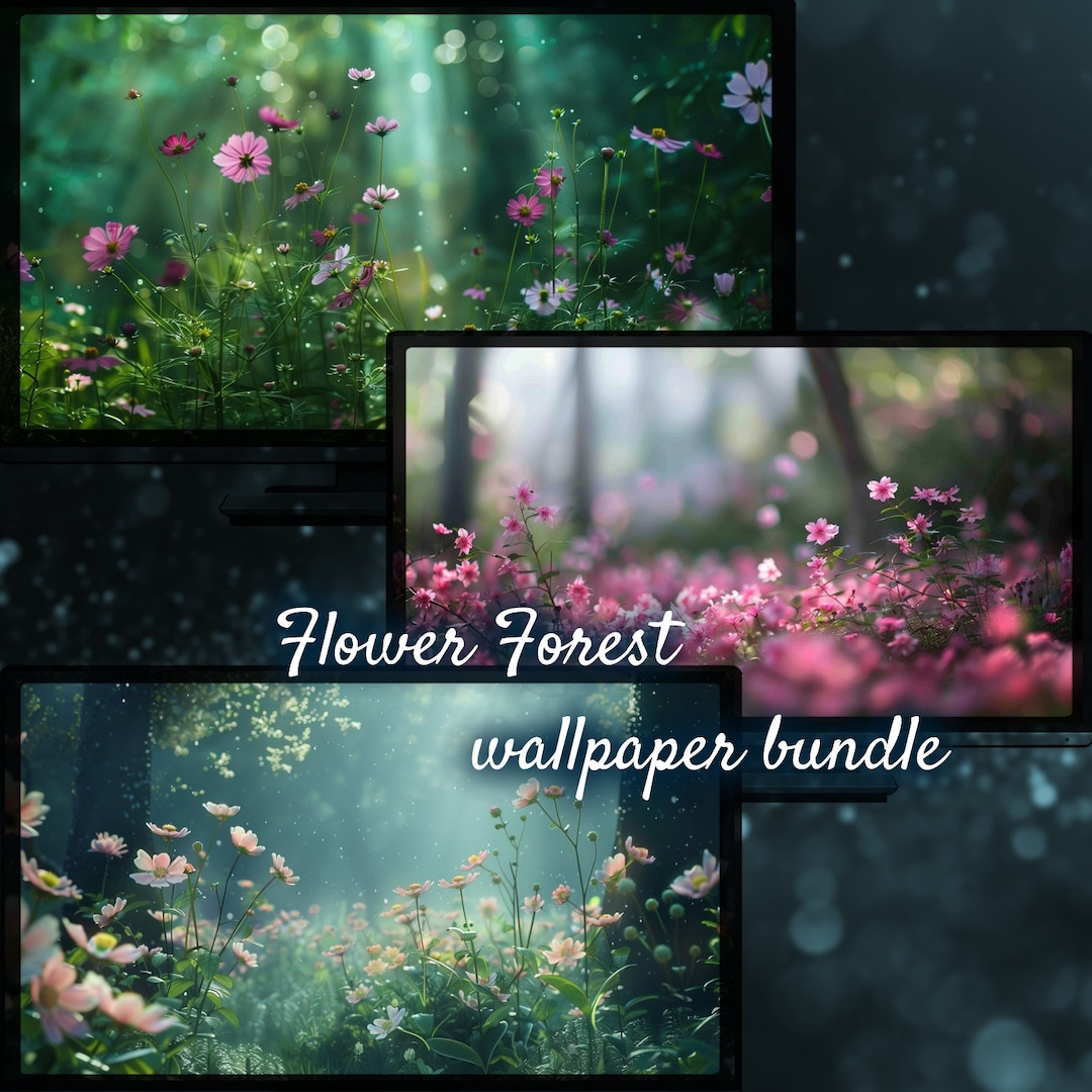 Flower Magic Forest Desktop Background, Enchanted Nature Green Spring ...