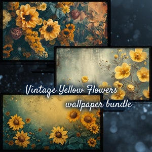 Vintage Floral Desktop Background, Beautiful Flowers Wallpaper, Spring Minimalist Wallpaper for Desktop, Aesthetic Desktop Backgrounds