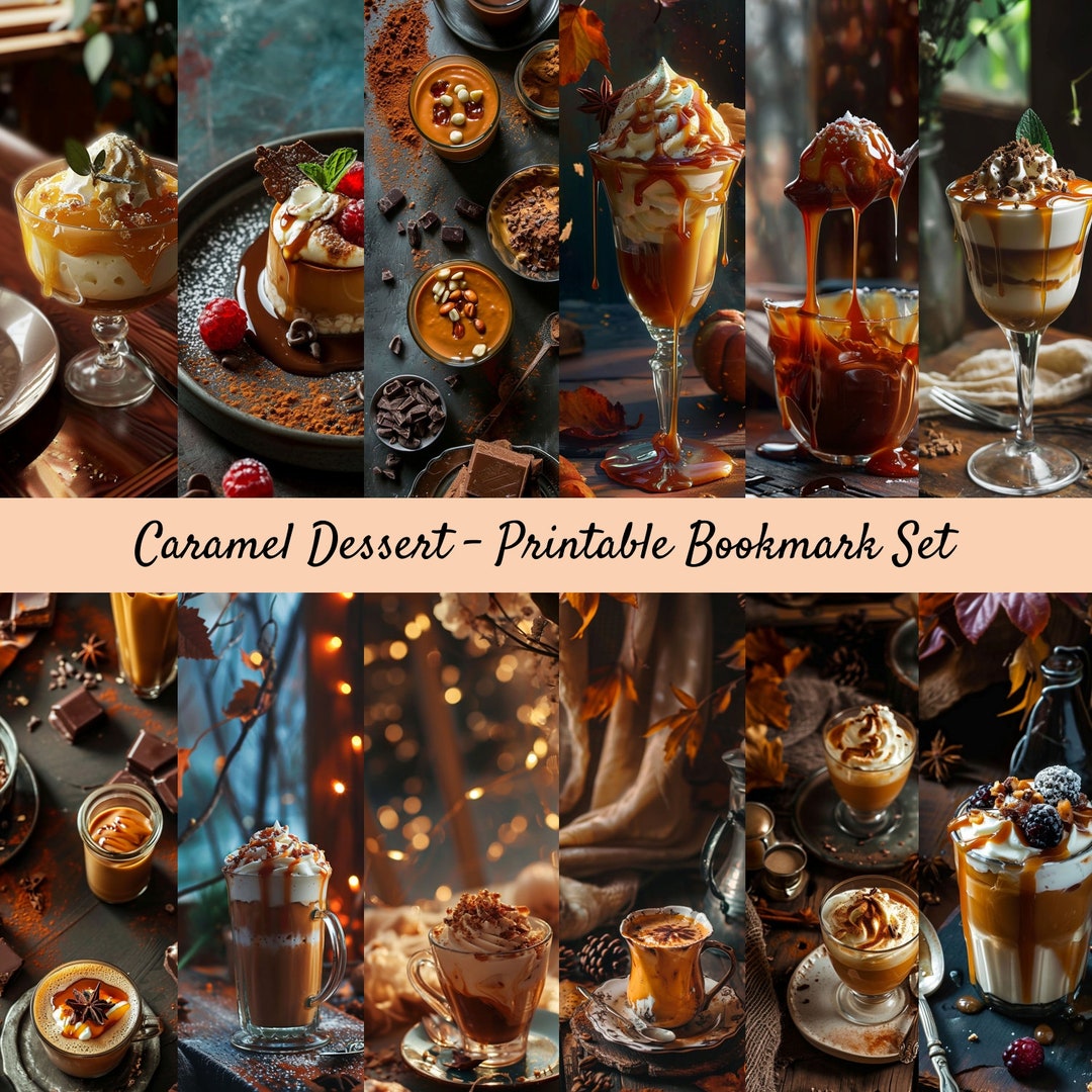 Printable Bookmark Set, Digital Bookmarks, Instant Download, Sweet Food ...