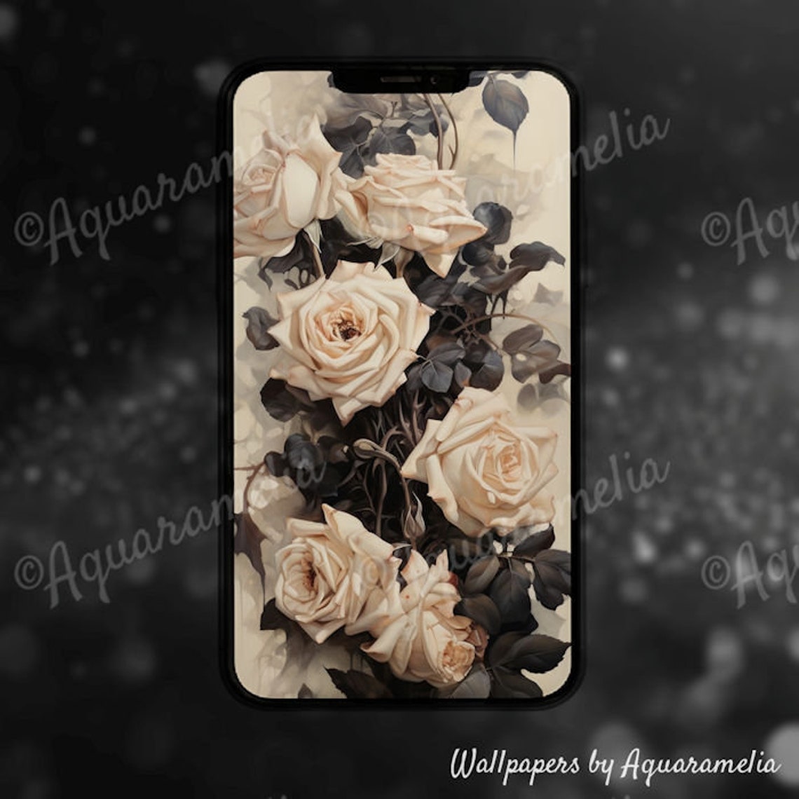 Vintage Rose Phone Background, Vintage Floral Lock Screen Wallpaper ...