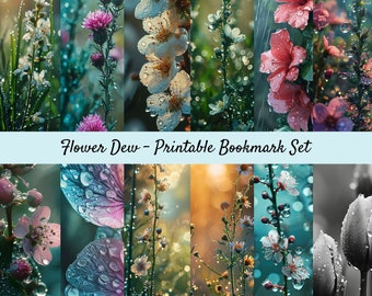 Printable Bookmark Set, Digital Bookmarks, Instant Download, Floral Romantic Book Reading, Reading Accessories, Book Lover Gift For Her