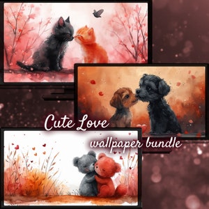 Cute Baby Animal Desktop Background, Sweet Love Wallpapers, Valentines Day Desktop, Pet Portrait, Romantic Background for Desktop