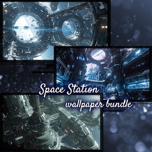 Space Station SciFi Computer Background, Futuristic Desktop Background, Science Fiction Wallpaper for Desktop, Space Desktop Wallpapers