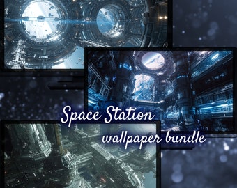 Space Station SciFi Computer Background, Futuristic Desktop Background, Science Fiction Wallpaper for Desktop, Space Desktop Wallpapers