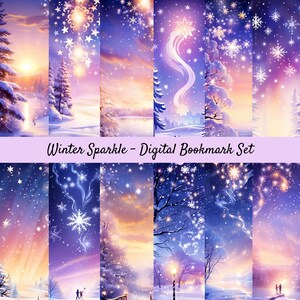 Afdrukbare bladwijzerset, digitale bladwijzers, direct downloaden, boekenliefhebber cadeau, leesaccessoires, kerstwintercadeau voor haar of hem
