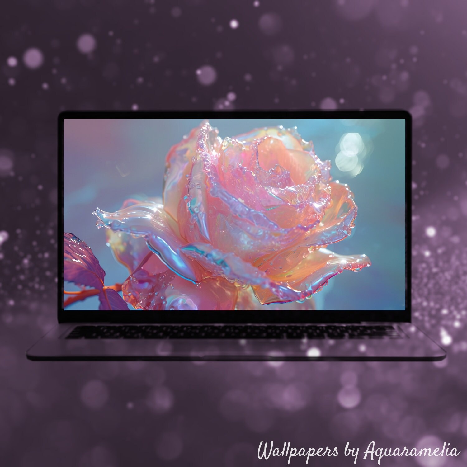 Crystal Rose Desktop Background, Beautiful Flowers Wallpaper, Spring