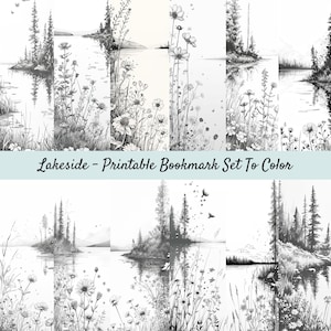 Printable Bookmark Coloring Set, Digital Bookmarks To Color, For Kids And Adults, Book Lover Gift, Reading Accessories, Library Lovers Month