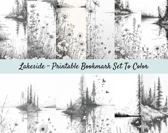 Printable Bookmark Coloring Set, Digital Bookmarks To Color, For Kids And Adults, Book Lover Gift, Reading Accessories, Library Lovers Month