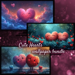 Love Hearts Cute Desktop Background, Sweet Watercolor Wallpapers, Valentines Day Desktop, Heart Romance, Romantic Background for Desktop
