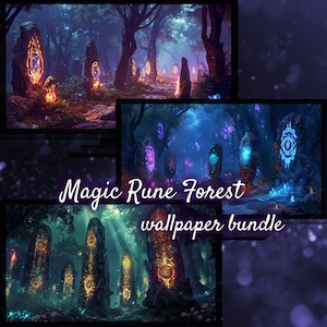 Foresta magica, Sfondi desktop stregoneria, Sfondo fantasy RPG per desktop, Idea regalo Dungeons and Dragons, Sfondo DnD foresta incantata