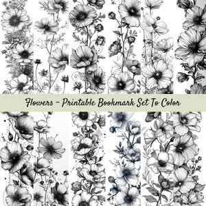 Printable Bookmark Coloring Set, Digital Bookmarks To Color, For Kids And Adults, Book Lover Gift, Reading Accessories, Library Lovers Month