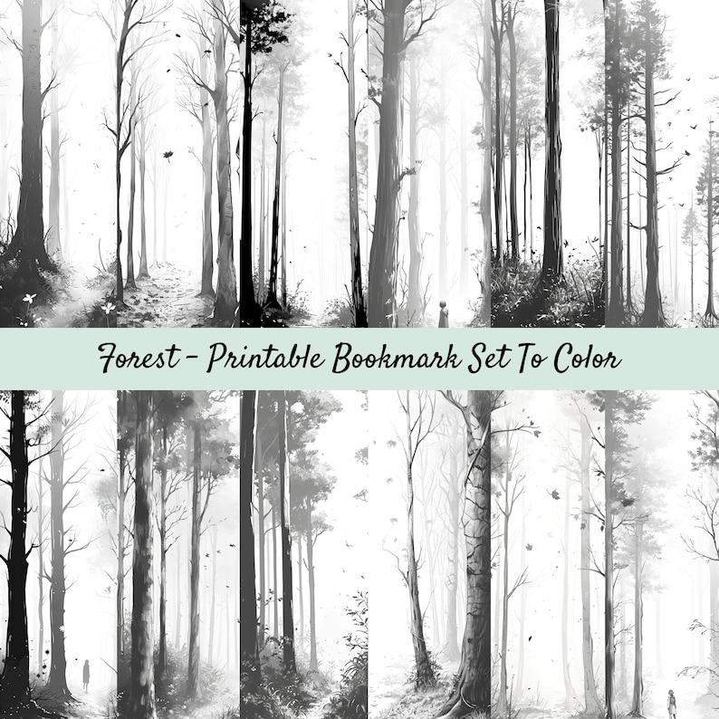 Printable Bookmark Coloring Set, Digital Bookmarks to Color, for Kids ...