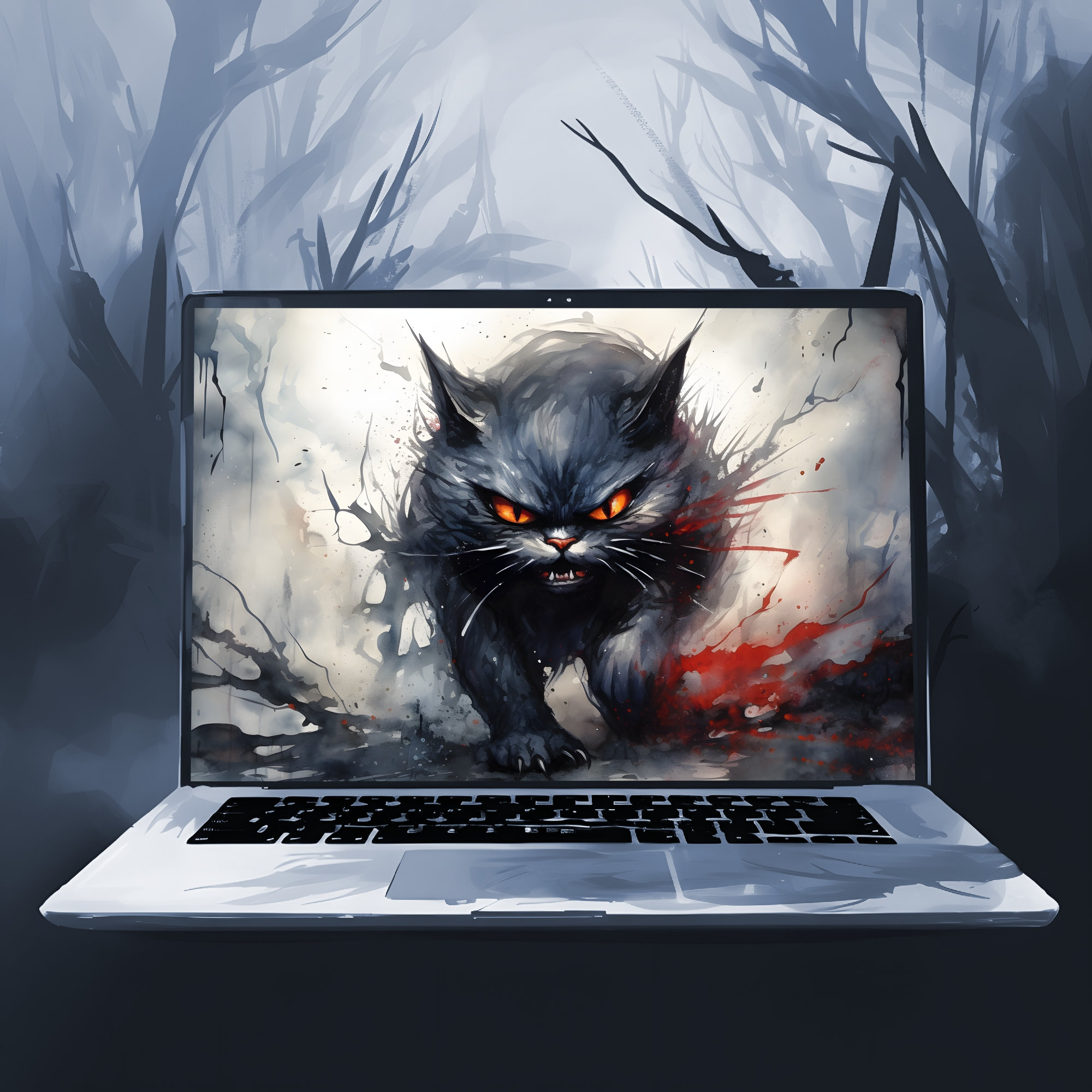 Black Cat Desktop Wallpapers, Bundle of 6 Scary Evil Angry Black Cat ...