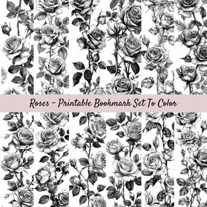 Printable Bookmark Coloring Set, Digital Bookmarks To Color, For Kids And Adults, Book Lover Gift, Reading Accessories, Library Lovers Month