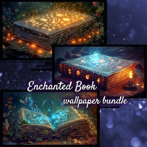 Enchanted Book Background, Sorcery Desktop Wallpapers, RPG Fantasy Wallpaper for Desktop, Dungeons and Dragons Gift Idea, Magic Background