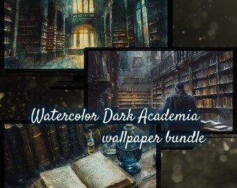 Dark Academia Background, Books Reading Desktop Background, Library Desktop Wallpaper for Librarians, Academia Aesthetic Desktop Wallpapers